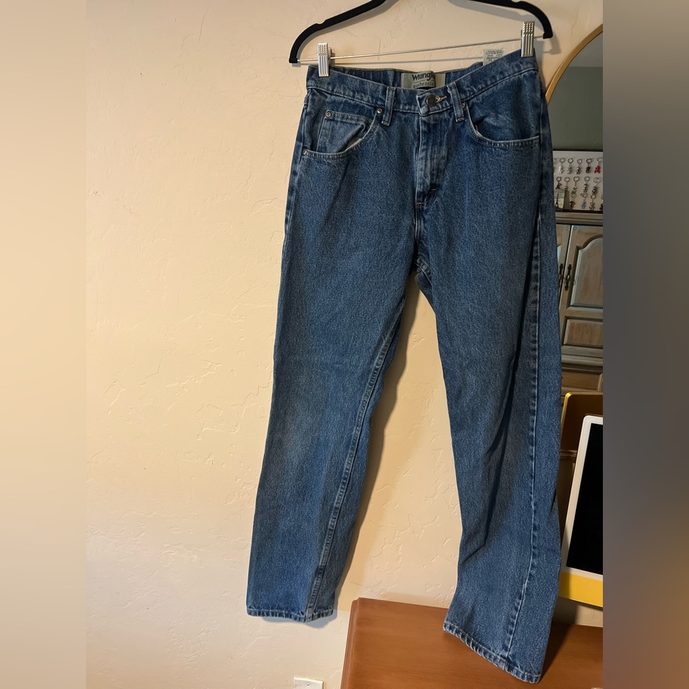 Wrangler Straight Leg Blue Jeans Cotton Size 30x34